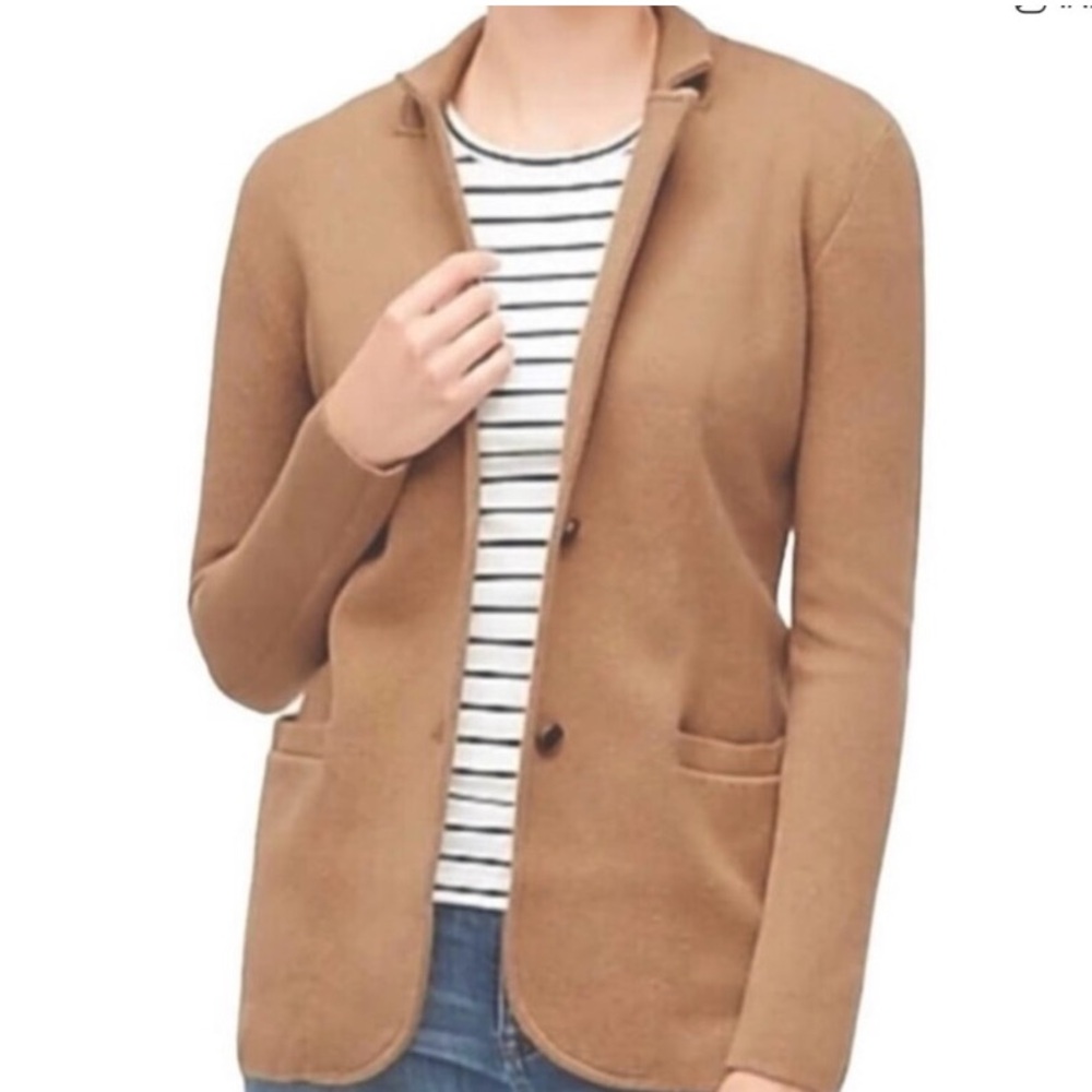 J. Crew Women's Open Front Sweater Blazer Size S camel color.